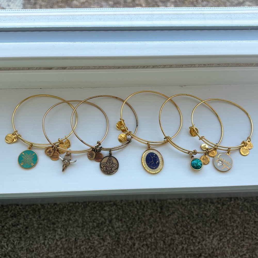 Bundle of 6 Alex and Ani bangle bracelets
